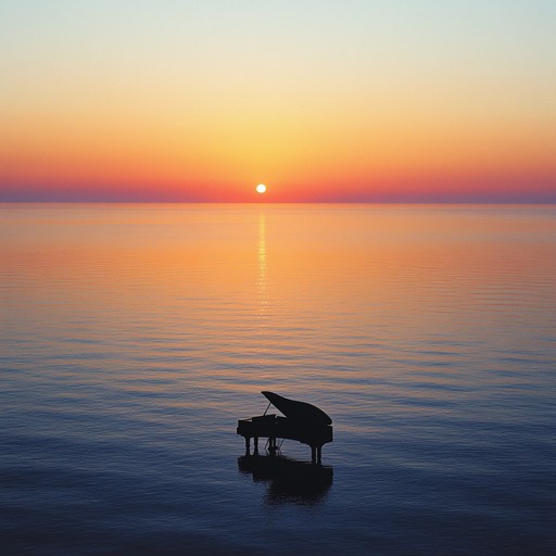 A tender and heartwarming piano melody that captures the essence of a quiet sunset, blending delicate minimalistic notes with soft, gentle progressions that evoke a sense of peace and tranquility