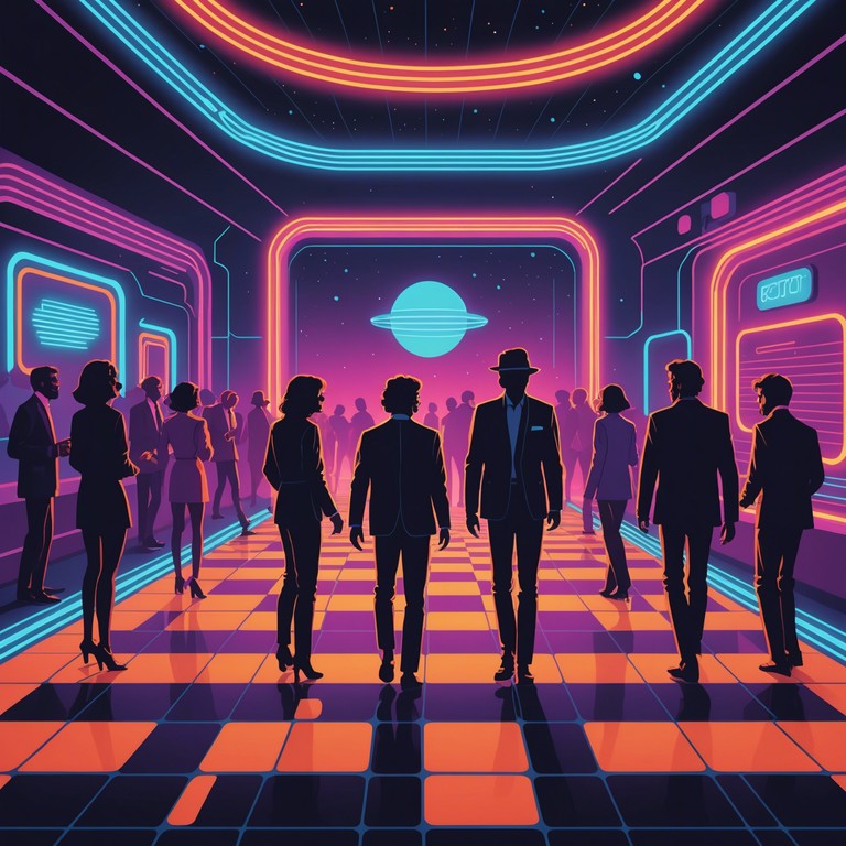 Imagine a track that takes you back in time while simultaneously propelling you forward, featuring heavy synth use reminiscent of the 70s funk layered with futuristic digital sounds. Perfect for experiences that are deep, thought provoking, and stylish.