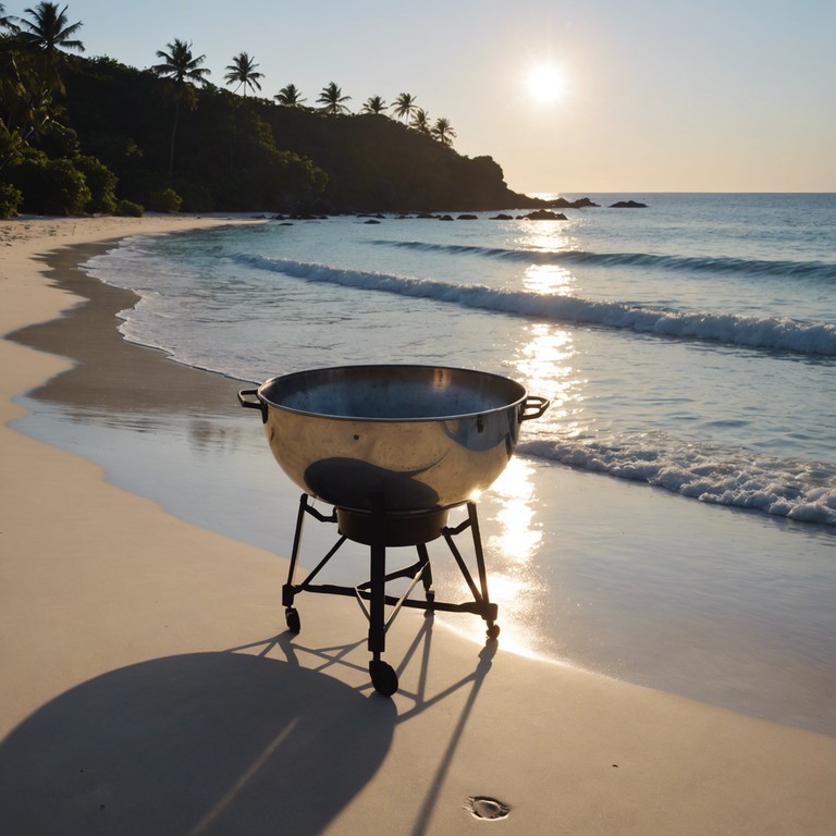 Recline under a breezy palm as the warm, tropical air carries the serene melodies over the whispering sea, evoking a deep sense of calm and contentment.