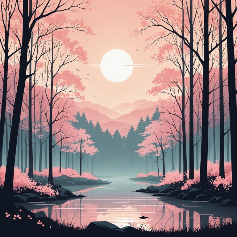 A soothing musical piece portraying the quiet moments of dawn as dew sparkles on newly blossomed cherry petals. It's an orchestration that brings tranquility and refreshes the soul, perfect for contemplation and welcoming a new day.