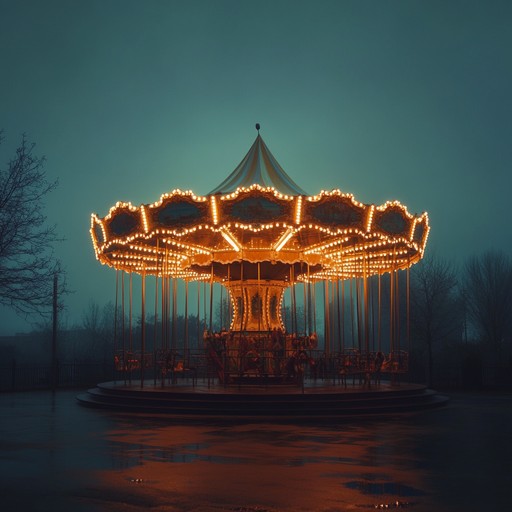 This instrumental song combines eerie melodies and unsettling rhythms to capture the hidden anxieties beneath the carnival's joyful surface. It takes listeners on a journey through twisting sounds, revealing the contrast between festive lights and lurking fears.