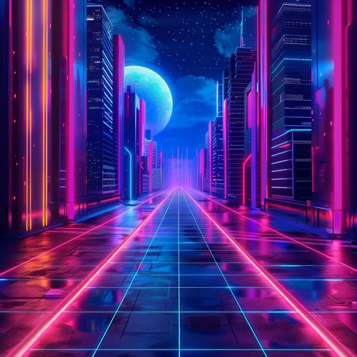 A nostalgic yet futuristic soundscape weaving past and present through neon tinted memories, featuring ethereal synth lines and pulsating beats that transport listeners to a cyberpunk universe