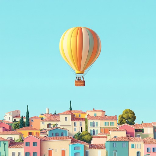 Imagine gliding effortlessly over a vivid, quaint town in a hot air balloon. This bubbly instrumental track blends delightful melodies with vibrant rhythms, perfect for creating a sense of cheerful adventure in a whimsical sky.
