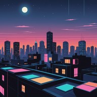 soothing synth waves under neon skies