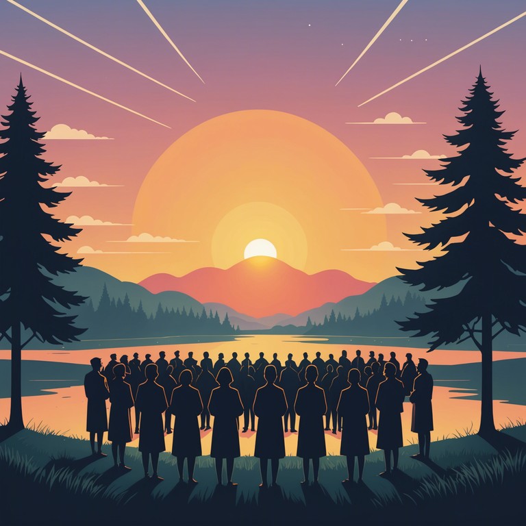 Imagine a fusion of energetic new jack swing beats with layers of gospel and serene spiritual textures, creating a lively yet soulful soundscape that resonates with joy and hopefulness.