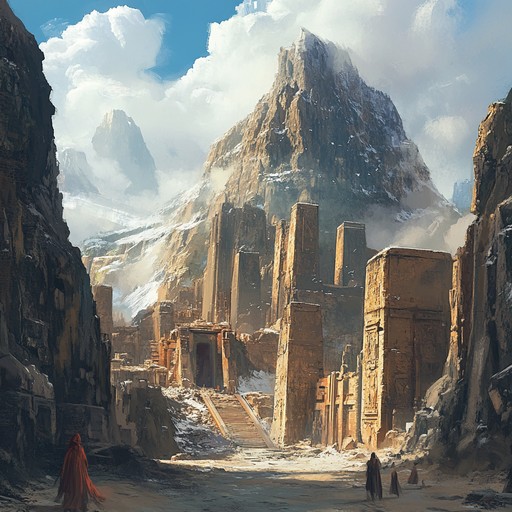A grand orchestral composition filled with sweeping strings, bold brass, and dynamic percussion designed to take the listener on an epic journey through time and space, evoking powerful emotions of triumph, nostalgia, and exploration. The piece crescendos to a climax with a soaring melody that communicates both discovery and heroism.