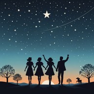 enchanting notes under a surreal sky