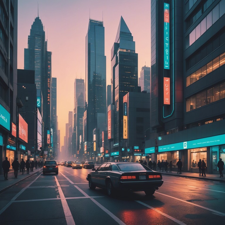 As dawn breaks over the futuristic cityscape, this track captures the essence of movement and the pulsating energy of early mornings in a digitalized world. Using electronic drums and ambient elements, it crafts a tapestry of sound that stimulate the senses and paint a sonic picture of life in motion under the neon lights.