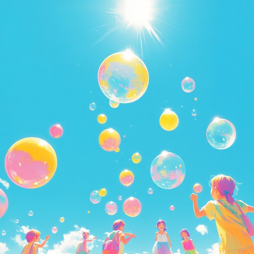 This instrumental children's song features a cheerful, upbeat melody that captures the joy and wonder of bubbles floating up into the sky. The light tones of the xylophone and playful rhythms create a sense of fun and adventure, perfect for children's imaginative play.