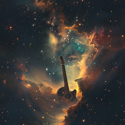 A heavy metal voyage blending crushing guitar riffs with ethereal, spacey synths. Imagine an epic journey through the cosmos, where heavy, chugging guitars meet atmospheric synthesizers and cinematic orchestration. The music builds from intense, driving riffs to vast, expansive soundscapes, capturing the awe of the universe. Ideal for an energetic, otherworldly experience.