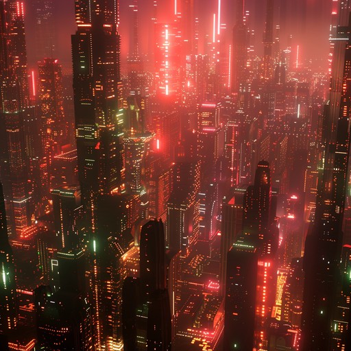 Dive into a futuristic soundscape with pulsating rhythms and ethereal cybernetic synths. This track will transport listeners to a neon lit cityscape, brimming with high energy and futuristic vibes.