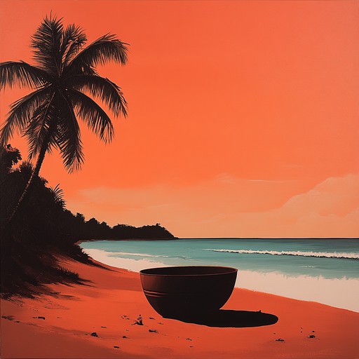 Captures the serene essence of a tropical beach at sunset with steel drum melodies and gentle waves