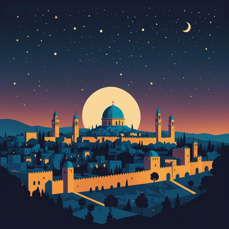 Capturing the essence of a magical, starlit night in jerusalem, this track subtly blends traditional jewish musical elements with a whisper of romance and mystery, creating an immersive auditory experience that feels both ancient and timeless.