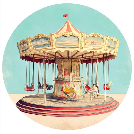 A playful and enchanting instrumental track with a vintage retro feel, featuring whimsical melodies and groovy rhythms that transport listeners to a magical carousel ride from the past. The use of nostalgic sounds aims to invoke feelings of childhood wonder and joy.