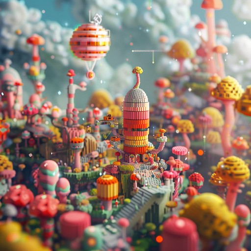 Dive into a dramatic toytronica soundscape filled with playful yet tense toy sounds, creating an exciting adventure in a surreal, pixelated world.