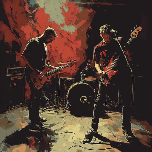 A high energy track blending the raw energy of punk rock with the complex rhythms and melodies of jazz fusion. This song features distorted electric guitar riffs with intricate solos, underpinned by a driving, pulsating beat. It’s meant to evoke feelings of rebellion and liberation, perfect for soundtracking moments of defiance and bold statements.