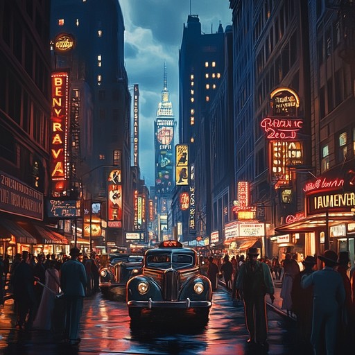 Inspired by the vibrant, performance driven atmosphere of 1940s broadway, this track combines the infectious energy of swing with the dramatic elements of theatre, creating a lively yet sophisticated musical experience.