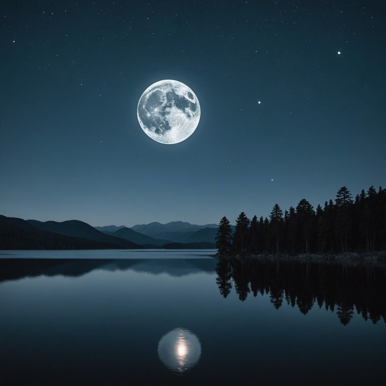 Imagine a serene night where the moon casts a silver glow over a quiet lake, and the calmness of the water reflects the tranquility of the sky. This instrumental track embodies the quiet elegance of a moonlit evening, expressed through a gentle waltz that glides like light on water.