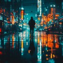 a reflective synthwave journey through nostalgic neon lit cityscapes.
