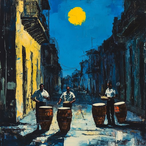 Layers of mesmerizing percussion blend seamlessly with rich, evocative rhythms, creating an enigmatic atmosphere reminiscent of moonlit havana nights. This instrumental invites listeners on an entrancing journey through the vibrant yet mysterious soul of afro cuban music.