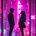 glow of love under city lights, romantic synthwave