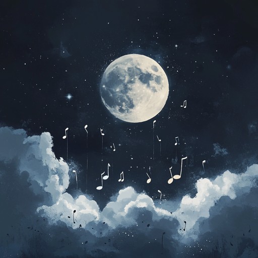 An elegant instrumental lullaby featuring the harp, evoking the tranquility of moonlit nights, soothing and calming, transporting listeners to a dreamy, serene landscape under the night sky.