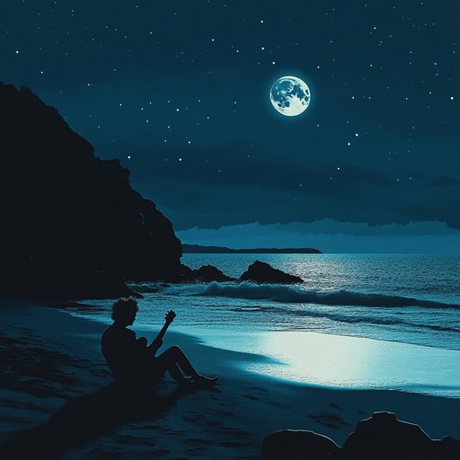 An enchanting bossa nova piece featuring smooth guitar melodies and gentle rhythms, capturing the allure of a moonlit beach and the intimate whispers shared by lovers beneath the stars.