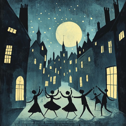 An enchanting orchestral piece depicting mischievous puppets coming to life at midnight, dancing and playing in a whimsical parade under the moonlight. The music combines lively melodies with theatrical flair, transporting listeners to a magical world of fantasy and delight.