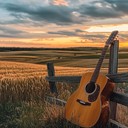 relaxing country instrumental depicting sunset over golden wheat fields