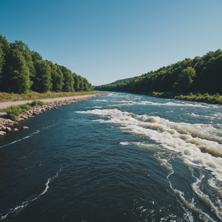 This instrumental track features a rapid banjo melody that simulates the exhilarating rush of racing down a turbulent river. The high speed plucking and strumming bring to life an audacious and adventurous musical journey like navigating swift river currents.