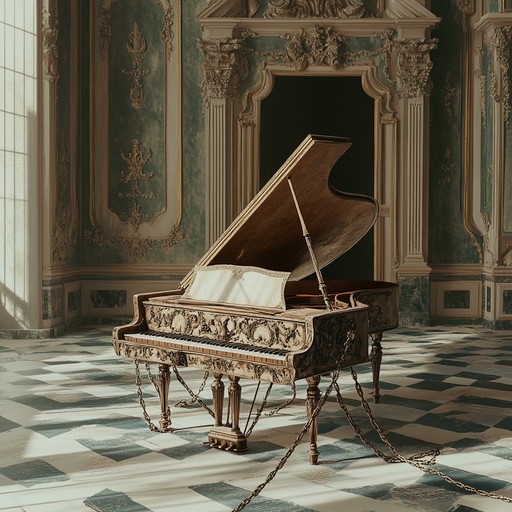 The piece is an instrumental baroque composition that defies traditional conventions, using bold and unconventional harmonies to embody the spirit of rebellion. It features dynamic melodies and innovative use of the harpsichord, creating an empowering and energetic atmosphere that challenges the constraints of the baroque era.