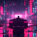 dreamy synthwave journey through a neon lit urban nightscape.