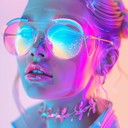 a pulsing, dreamy synthwave track evoking 80s nostalgia