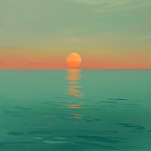 This song weaves a luscious tapestry of sound, capturing the tranquil and serene mood of a sunset reflecting over calm, emerald green waters. Soft, flowing melodies intertwine with gentle rhythms to evoke a sense of peace and contentment