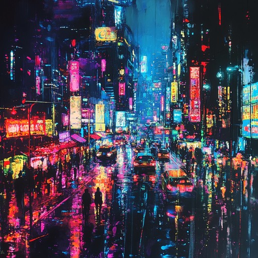 A thrilling journey through an electrifying soundscape filled with pulsating beats and vibrant synthesizer melodies. This track captures the exhilaration and dynamic energy of a bustling, neon lit metropolis at night. Perfect for high energy activities and captivating visual experiences.