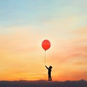 a gentle tune of a child releasing a balloon