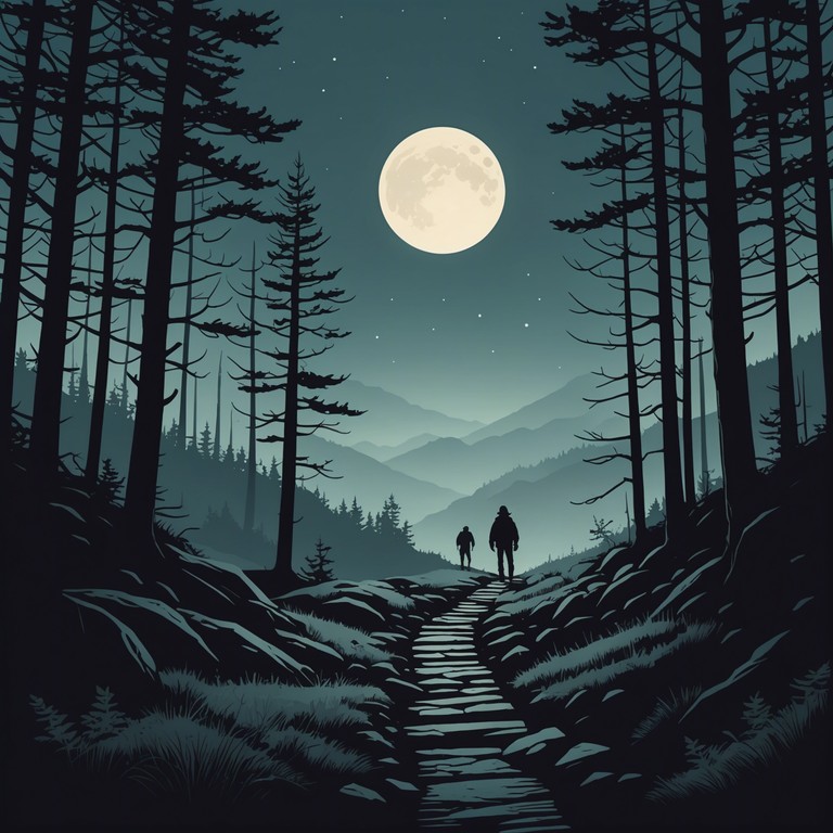 Delving deeper into the ghostly aspect of appalachian mountains, this alternative version emphasizes the spine chilling quietude and spectral presences rumored to roam the mountain ridges. The banjo's plucks echo like footsteps on an old, forgotten trail, guiding the listener through a misty and moonlit musical journey.