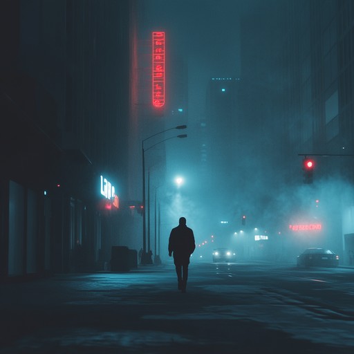 An instrumental track featuring melancholic synthesizers and echoing drum machines, capturing the somber mood of wandering alone through empty city streets at night in the 1980s.