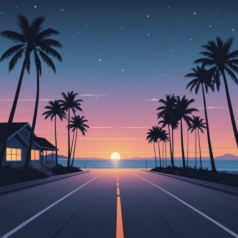 Imagine coasting along the beachside as the sun dips below the horizon; this music enhances that calm with soft synth layers blended with delicate guitar strums.