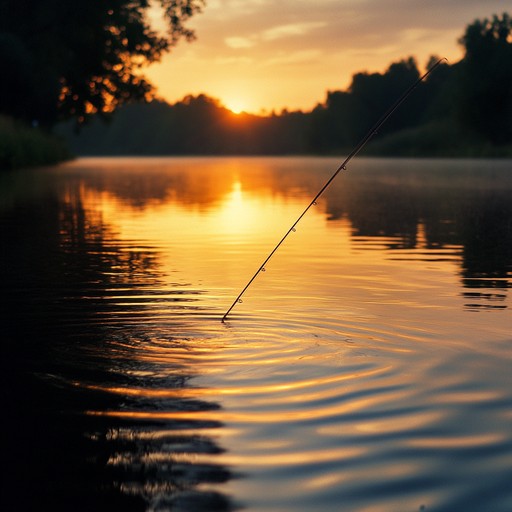 This alternative description further emphasizes the connection between natural surroundings and the introspective experience of fishing at dawn. It highlights the transformative power of music to transport the listener to a state of calmness beside a gentle stream.