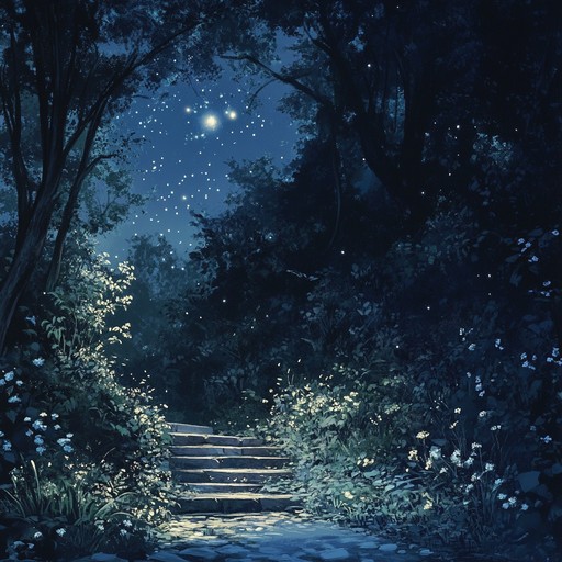 Merging gentle harp plucks with the soaring elegance of a solo violin, this piece embodies the serene beauty of a moonlit garden. The music weaves a tapestry of tranquility and timeless beauty, akin to wandering through an enchanted, star filled night.