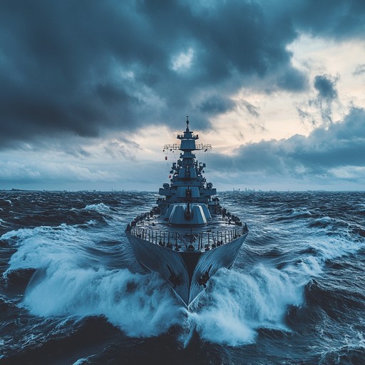 An energizing orchestral piece that captures the bravery, camaraderie, and determination of russian navy sailors as they sail through the vast, open seas. The music builds with robust brass sections, intense percussion, and sweeping strings to evoke a sense of strength and unity.