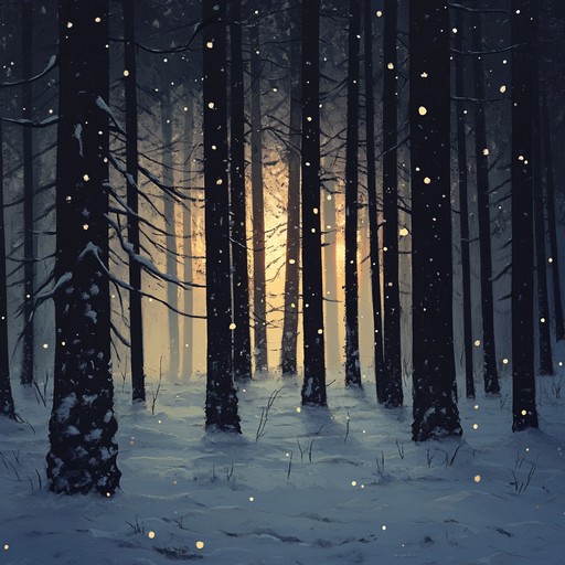 A serene instrumental harp piece that combines celtic folk melodies with ambient soundscapes, evoking the tranquil beauty of winter forests during the holiday season.