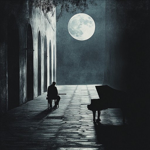 This instrumental dark ballad features a haunting melody interwoven with the tender, yearning sounds of a piano, painting a vivid picture of lost love under the moonlight. The slow tempo and dynamic crescendos evoke a deep sense of melancholy and introspection, perfect for late night contemplation or dramatic poetic reflections. The nuances of the piano tell a story beyond words, captivating the listener with each note.