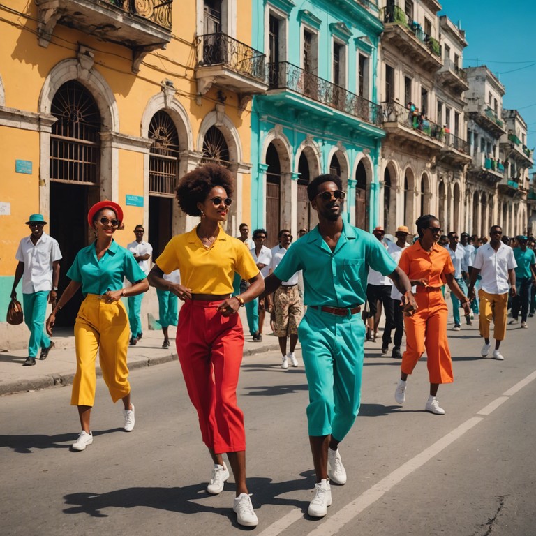 This track blends traditional afro cuban instruments with a modern, upbeat tempo, creating a sun kissed melody that evokes the spirit of a lively salsa celebration. Rhythmic percussion and vibrant brass sections lead the composition, offering a joyful dance experience.