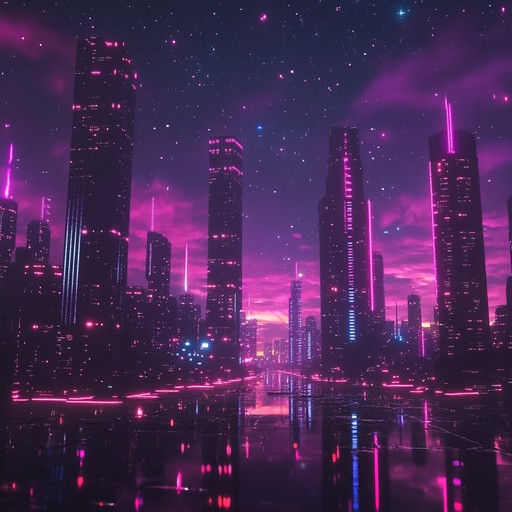 This track merges gentle synth rhythms with ambient tones to create a calming cyberpunk atmosphere reminiscent of quiet nights in a futuristic city.