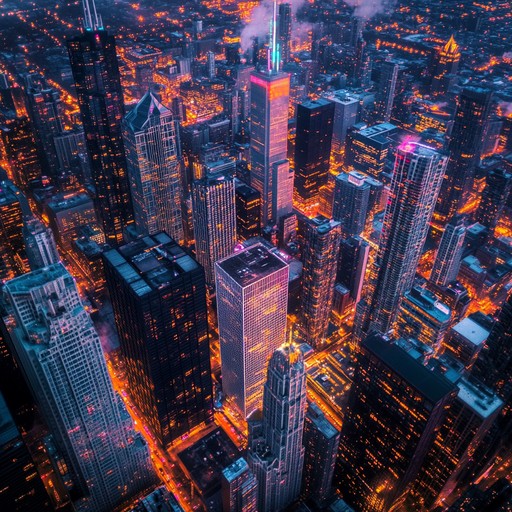 An instrumental track that blends pop rock elements with urban influences to reflect the vibrant energy and pulse of city nightlife. Electric guitar riffs and dynamic rhythms drive the sound, creating a captivating backdrop reminiscent of neon lit streets and bustling crowds.