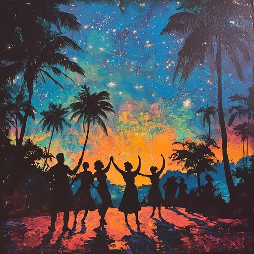 A lively instrumental rumba featuring dynamic rhythms and spirited melodies that evoke the excitement of a cuban dance party under the stars