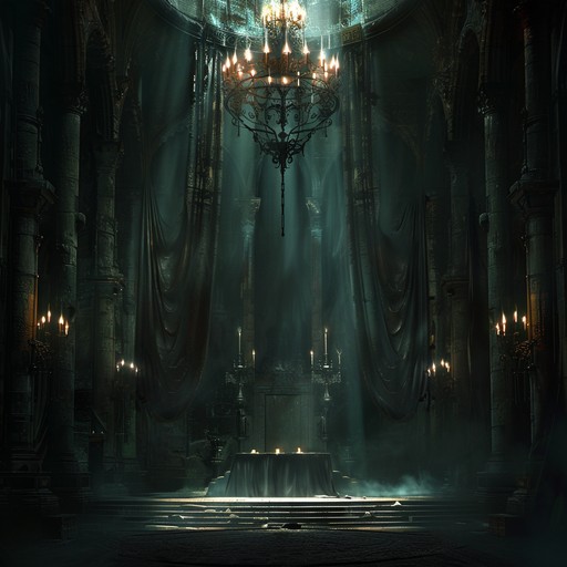 Dive into an epic orchestral journey where grand ensembles intertwine with eerie whispers. Echoes of ancient chants resonate through powerful brass and intense percussion, conjuring images of a grand gothic cathedral.