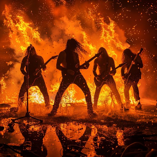 Thunderous energy erupts from six string assaults and explosive drumming patterns, creating a firestorm of metal intensity that resonates with power and raw emotion.